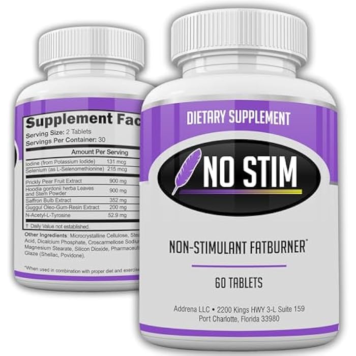 Acnetame No-Stim Non Stimulant Fat Burner Diet Pills That Work- Appetite Suppressant & Best Caffeine Free Weight Loss Supplement- Natural Thermogenic Fat Loss Pill- 60 Tablets - Image 1