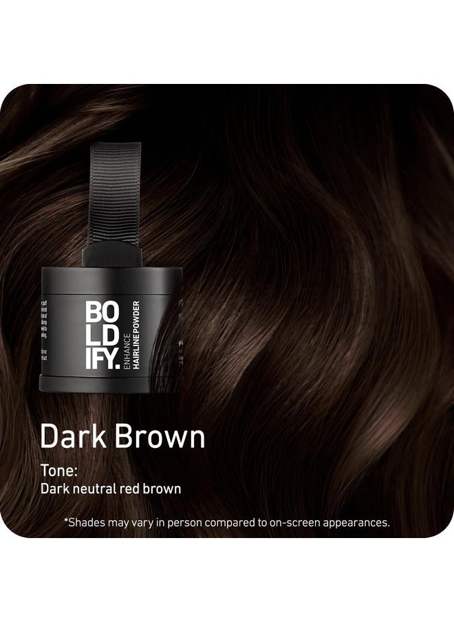 Boldify - BOLDIFY Hairline Powder - Root Touch Up & Hair Loss Cover Up, Instant Gray Coverage 48-Hour Stain-Proof Hair Color Powder for Women & Men, Hair Fibers and Hair Topper Alternative (Dark Brown) - Image 1