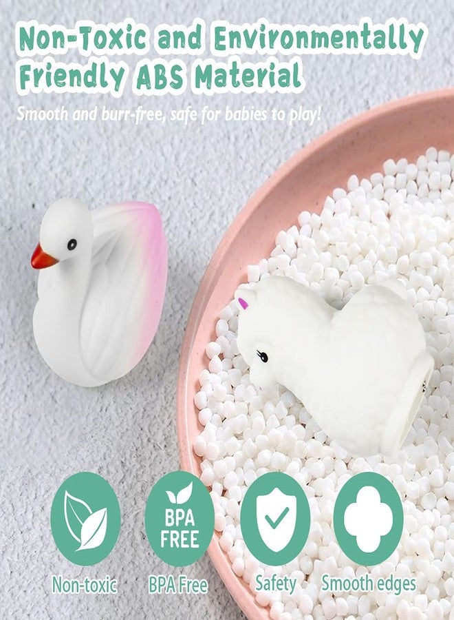 Woby Bath Toys for Toddlers 1-3, No Hole Cute Light Up Bathtub Toys Floating Rubber Sea Animal Set with Flashing Colorful LED Light Unicorn Mermaid for Bathroom Shower Swimming Pool Party for Baby Girl Boy - Image 2