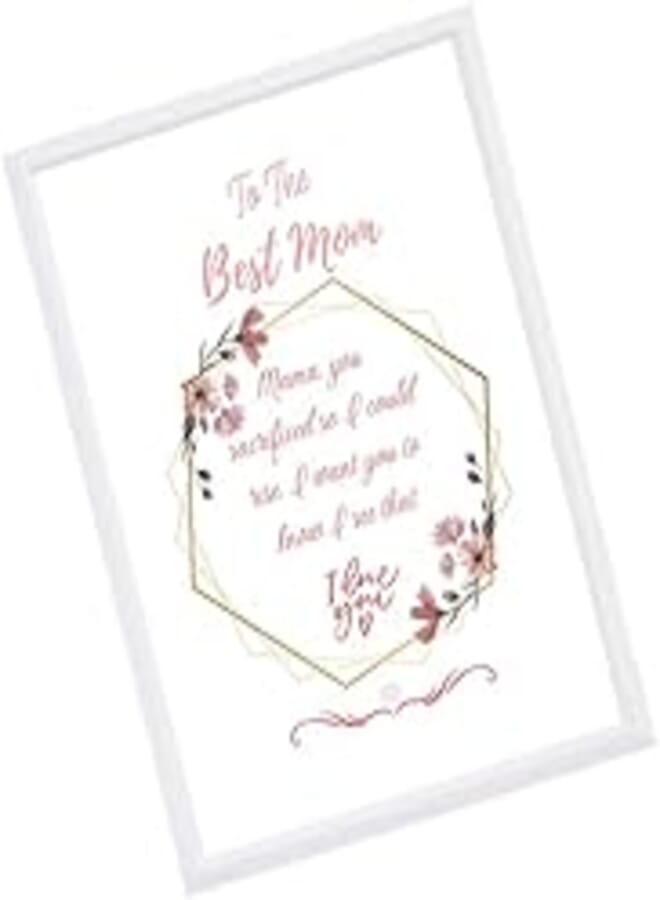 Mother's Day Mom Gift Picture English Love inspiring wall art Desk photo 5x7 inch with White Frame Office Tabletop Standing Decor Grandma Mother's Day Gift - MOFDE2