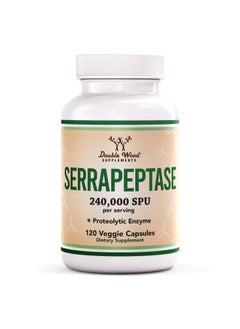 Double Wood Supplements Serrapeptase 240,000 SPU Max Potency (120 Vegan Capsules) Proteolytic Enzyme for Sinus, Respiratory and Joint Health  - Image 1