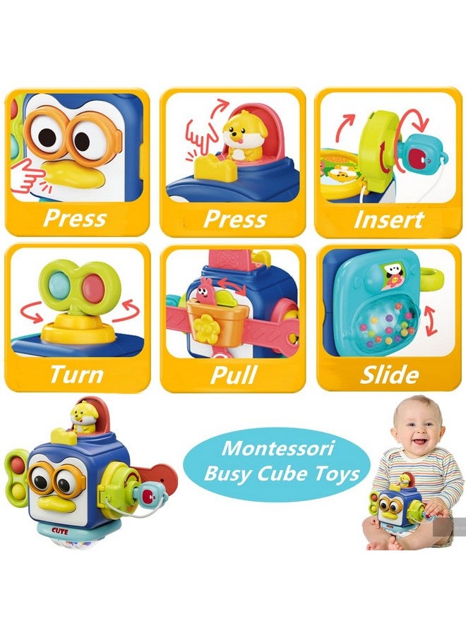 ELLECK Baby Toys 6-12 Months, Montessori Toys for Toddlers 1-3 Year Old, Busy Cube Teether Infants Bath 6 in 1 Stacking Blocks Rings, Suction Cup Spinner, Shape Bin Sensory (0035) - Image 3