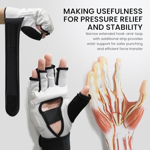 FINGER TEN Taekwondo Sparring Gear Gloves Hand and Foot Protectors White Protective Guards Set for Boxing Kickboxing Fit Adult Men Women Kids Training (White,X-Small) - Image 5