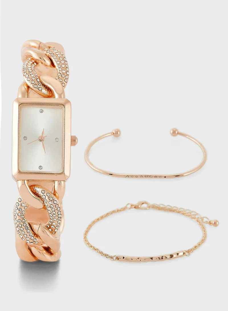 ELLA Stone Bracelet Watch And Bracelet Gift Set