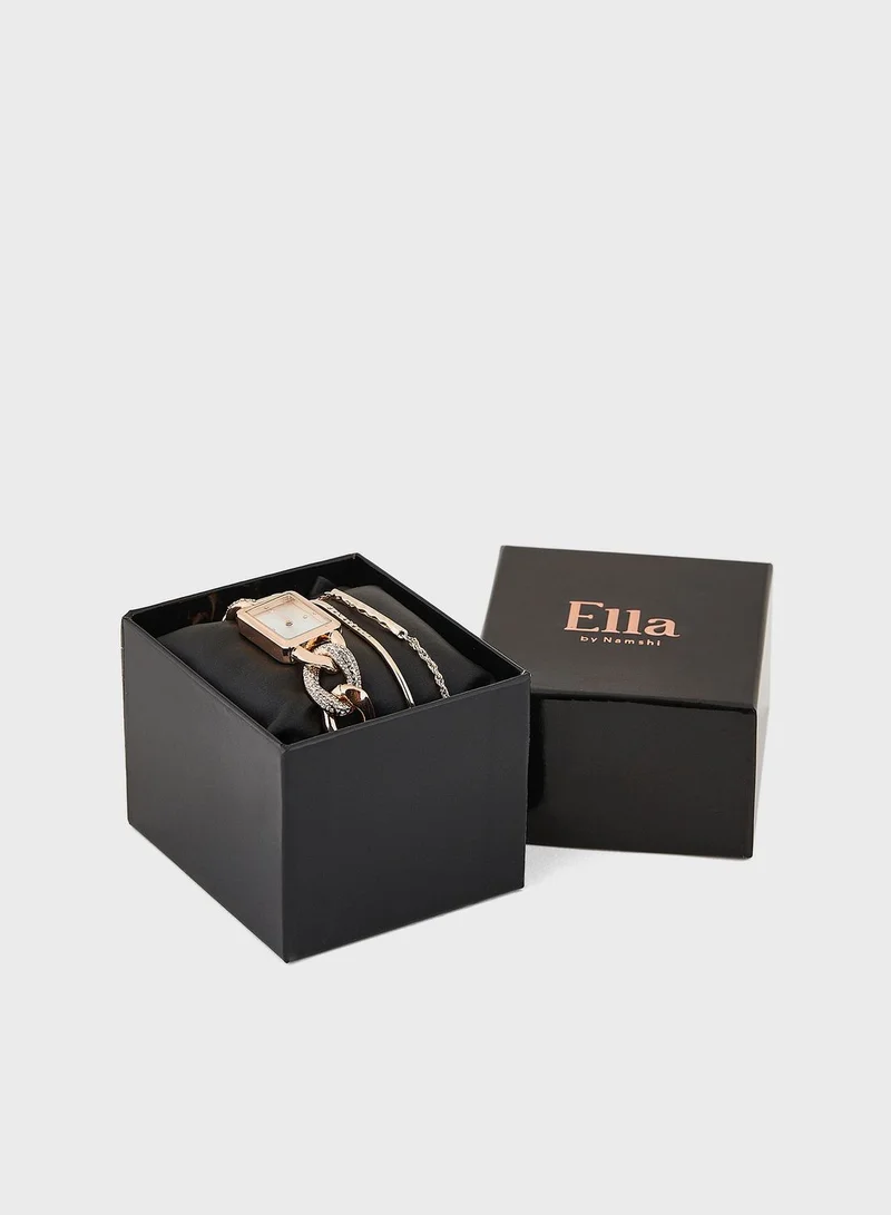 ELLA Stone Bracelet Watch And Bracelet Gift Set