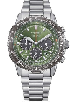 CITIZEN Promaster Sky Chrono Mens Watch CA4664-60W – Green Dial with Red & White Accents, Slide-Rule Bezel, 40mm, Eco-Drive, Chronograph, 200M WR  - Image 1