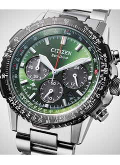 CITIZEN Promaster Sky Chrono Mens Watch CA4664-60W – Green Dial with Red & White Accents, Slide-Rule Bezel, 40mm, Eco-Drive, Chronograph, 200M WR  - Image 2