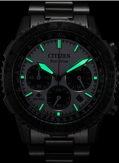 CITIZEN Promaster Sky Chrono Mens Watch CA4664-60W – Green Dial with Red & White Accents, Slide-Rule Bezel, 40mm, Eco-Drive, Chronograph, 200M WR  - Image 5