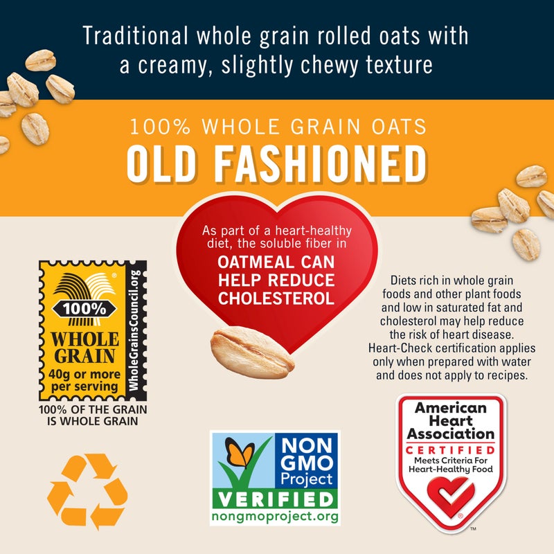 Quaker Old Fashioned Rolled Oats, Non GMO Project Verified, Two 64oz Bags in Box, 90 Servings, 4 Pound (Pack of 2) - Image 5