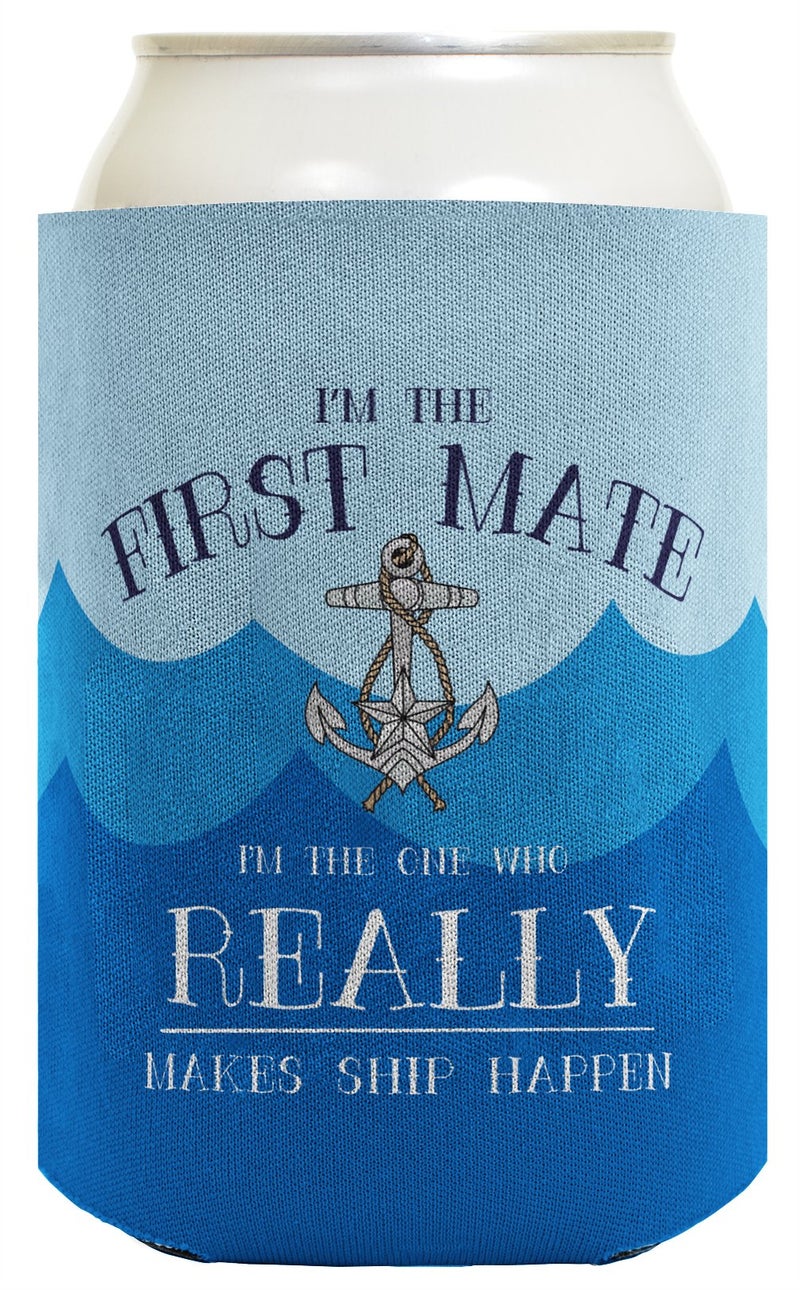 ThisWear Funny Boating Gifts Captain First Mate Ship Happen Bundle 2 Pack Can Coolie Drink Coolers Coolies Waves - Image 3