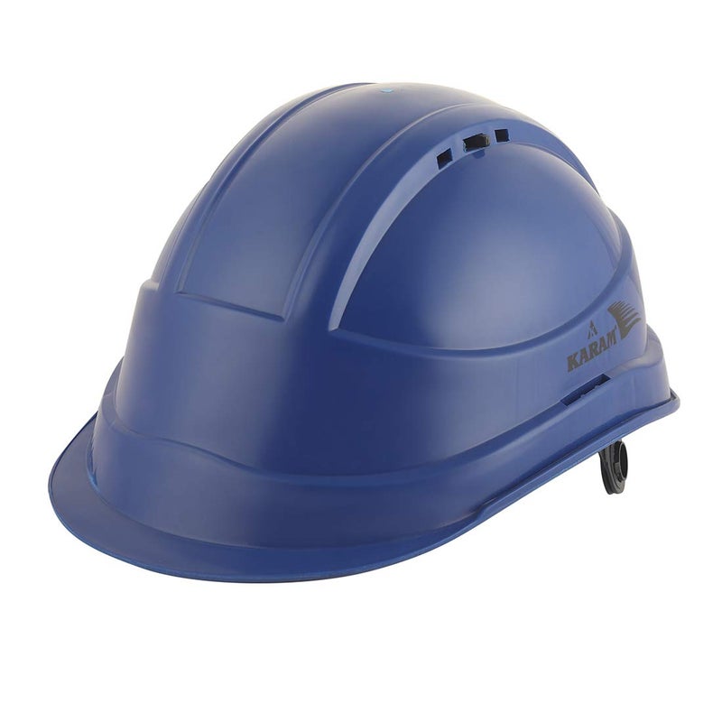 KARAM PN542 Safety Helmet for Men Industrial & Construction Helmet | Ratchet Type Adjustment | Adjustable Chin Strap, Ventilation & Side Slot for Attachment | EN Certified Hard Hat | Lamination Blue - Image 5