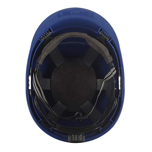 KARAM PN542 Safety Helmet for Men Industrial & Construction Helmet | Ratchet Type Adjustment | Adjustable Chin Strap, Ventilation & Side Slot for Attachment | EN Certified Hard Hat | Lamination Blue - Image 2