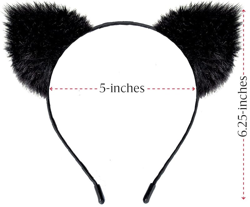 OLYPHAN Cat Costume Accessories Ears and Tail Set Black Animal Halloween Accessory Kit for Women Pack with Tail Ears Headband and Choker Necklace - Image 4