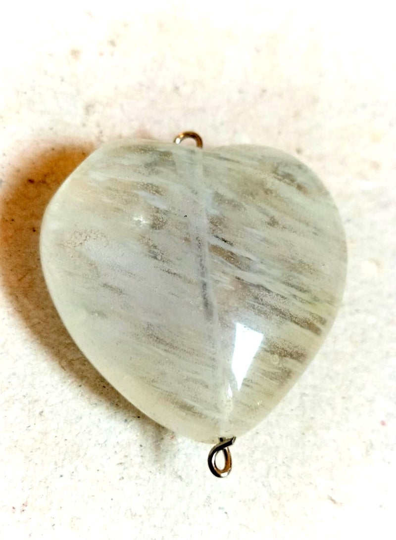 Elegant top quality natural white quartz heart shape pendant