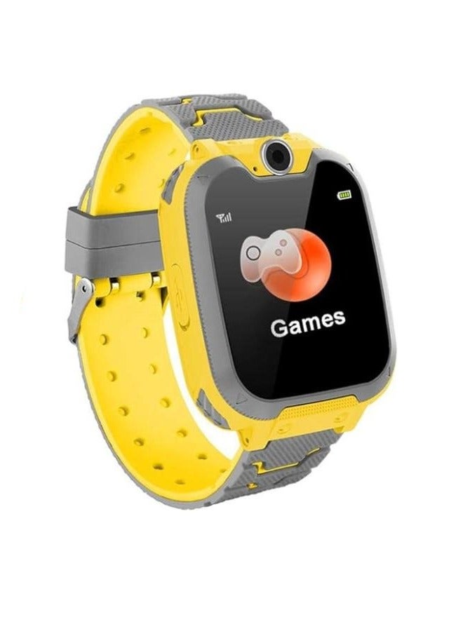 Nabi Children's IP65 Waterproof Smart Watch with SOS, Camera, Call, Music, 7 Games Puzzle, Alarm Clock, Compatible with iOS and Android for Girls and Boys(Yellow)