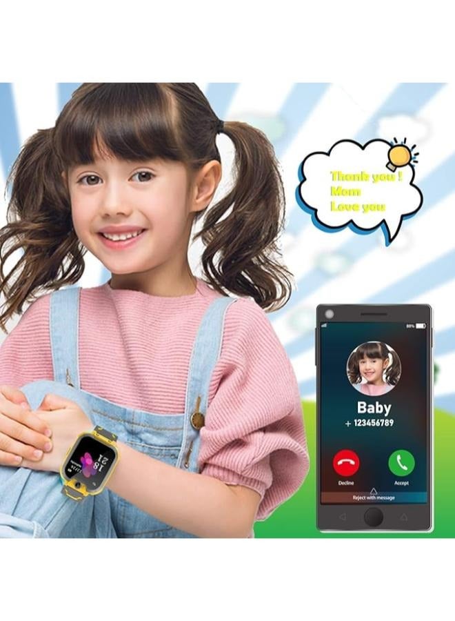 Nabi Children's IP65 Waterproof Smart Watch with SOS, Camera, Call, Music, 7 Games Puzzle, Alarm Clock, Compatible with iOS and Android for Girls and Boys(Yellow) - Image 2