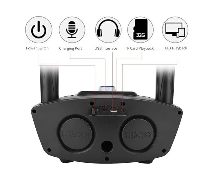 Portable Karaoke Bluetooth Speaker – Dual Microphone Set for Home, Parties & Events - Image 4