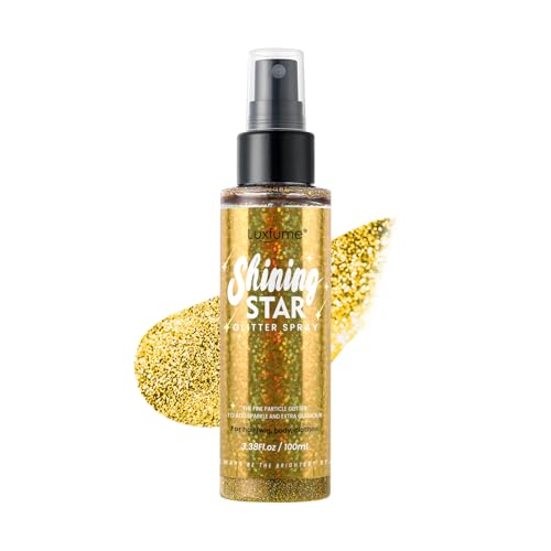 Luxfume Gold Body Glitter Spray Glitter Hairspray LongLasting UltraShiny QuickDry Waterproof NonClog Nozzle for Parties Dances Festivals and Special Events - Image 1