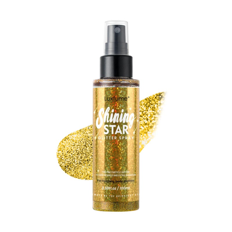 Luxfume Gold Body Glitter Spray Glitter Hairspray LongLasting UltraShiny QuickDry Waterproof NonClog Nozzle for Parties Dances Festivals and Special Events - Image 3
