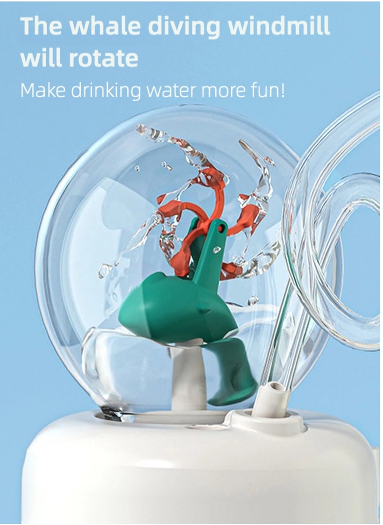 babypark Fun Fountain Straw Cup for Boys and Girls, Spill Proof Cup with Handles, Play While Drinking, Safe Material with BPA Free, Leak Proof Design, 240ml Capacity  - Image 4
