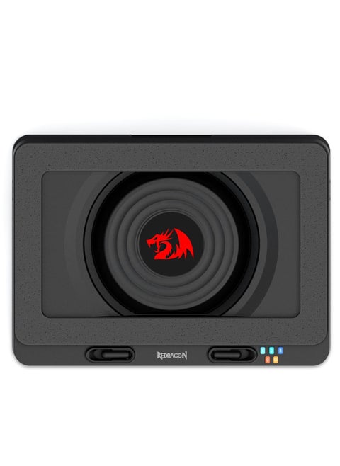 GCP512 Laptop Cooling Pad with 5.9" Fan, Rapid Cooling for 15-17 Inch Laptops, Variable Speed Control, 4 Adjustable Heights, RGB Quiet Cooling Pad with Phone Stand