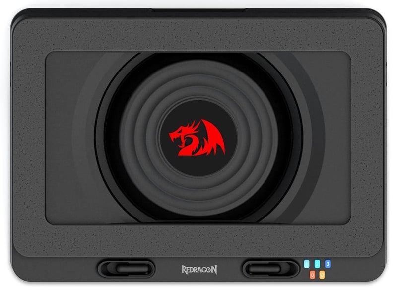 REDRAGON GCP512 Laptop Cooling Pad with 5.9" Fan, Rapid Cooling for 15-17 Inch Laptops, Variable Speed Control, 4 Adjustable Heights, RGB Quiet Cooling Pad with Phone Stand - Image 1