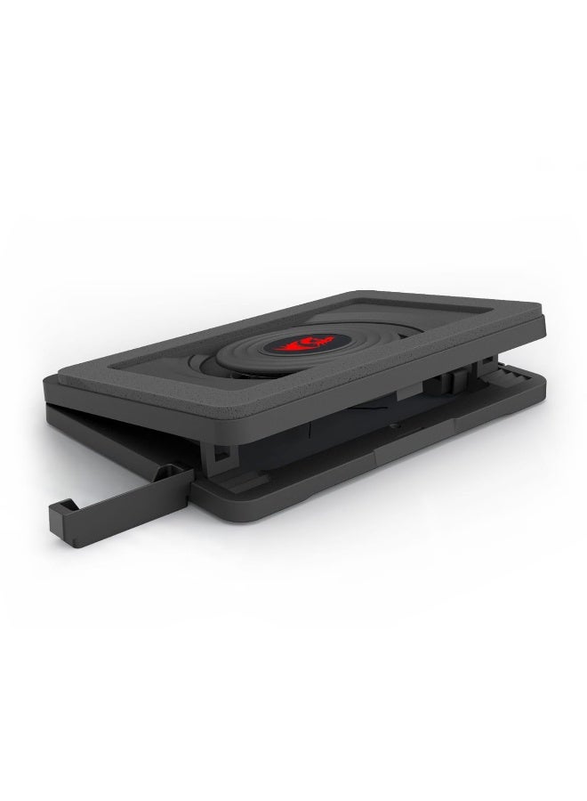 REDRAGON GCP512 Laptop Cooling Pad with 5.9" Fan, Rapid Cooling for 15-17 Inch Laptops, Variable Speed Control, 4 Adjustable Heights, RGB Quiet Cooling Pad with Phone Stand - Image 5