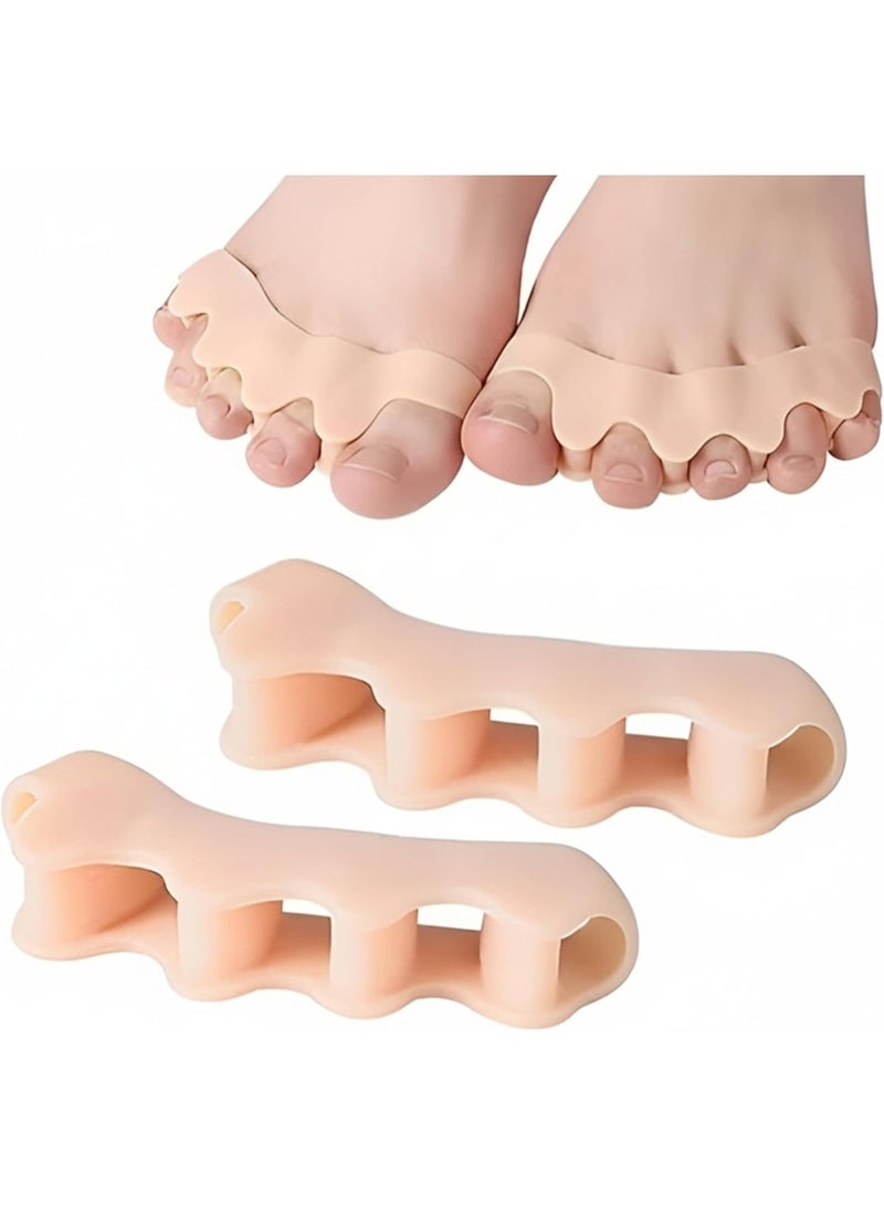 2 PCS Premium Silicone Toe Separators – Bunion & Hammer Toe Corrector, Soft Medical-Grade Gel, Pain Relief, Reusable & Washable, One Size Fits All - Image 1