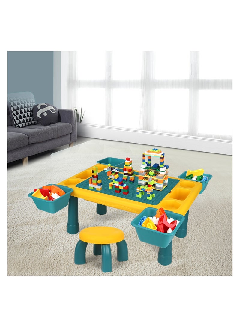 Little Story طاولة أنشطة 4 في 1 مع مقعد - أخضر - Image 3