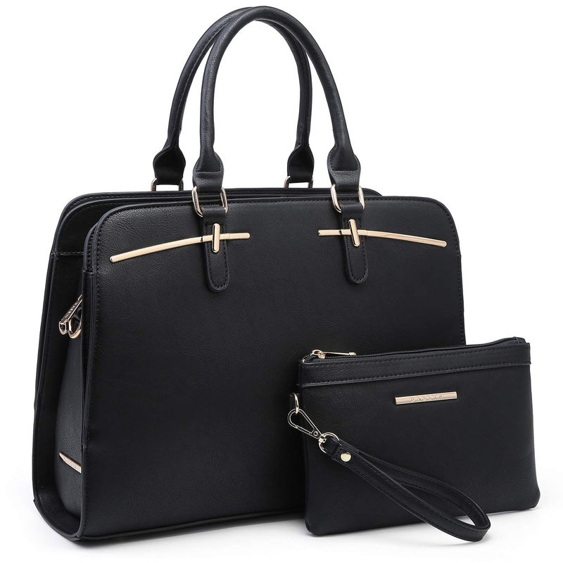 DASEIN Women Handbag Wallet Tote Shoulder Hobo Bag Top Handle Satchel Purse Set 2pcs with 3 Compartments - Image 1