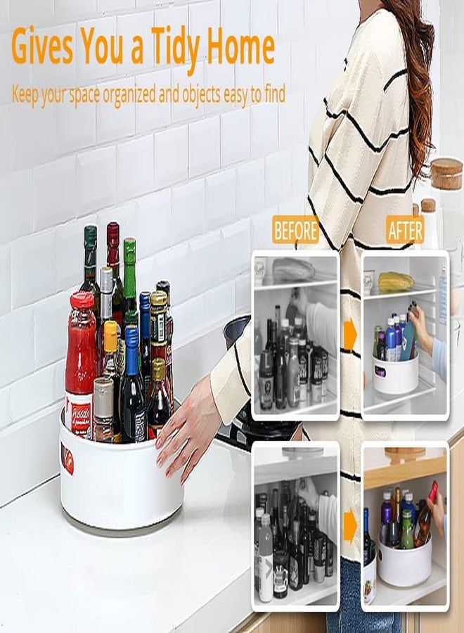 AUREUS Multi-Purpose 360° Rotating Organizer Tray/Kitchen Organizer/Multi- Function Rotating Tray/Cosmetics Organizer (Cream, Pack of 1) - Image 4