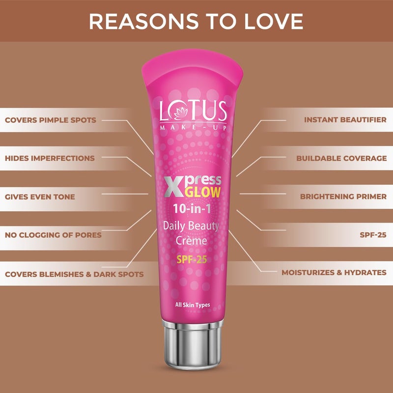 LOTUS HERBALS Lotus Makeup Xpress Glow 10 In 1 Daily Beauty Cream Bright Angel SPF 25 30g  - Image 2