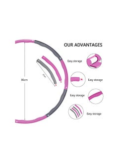 PROMASS Hoola Hoop, Hoola Hoop For Weight Loss Sports, Weighted Soft Hula Hoop, Removable Hula Hoop For Fitness, 8 Removable Hula Hoop Sections  - Image 2