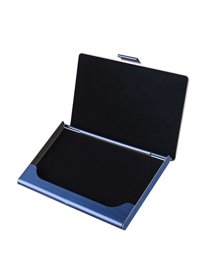 DMFLY Business Card Holder, Slim Business Card Case for Men & Women, Pocket Metal Card Case, Professional Stainless Steel Business Card Holders, Purse Name Card Holder, Buckle Style Shut, Blue - Image 5