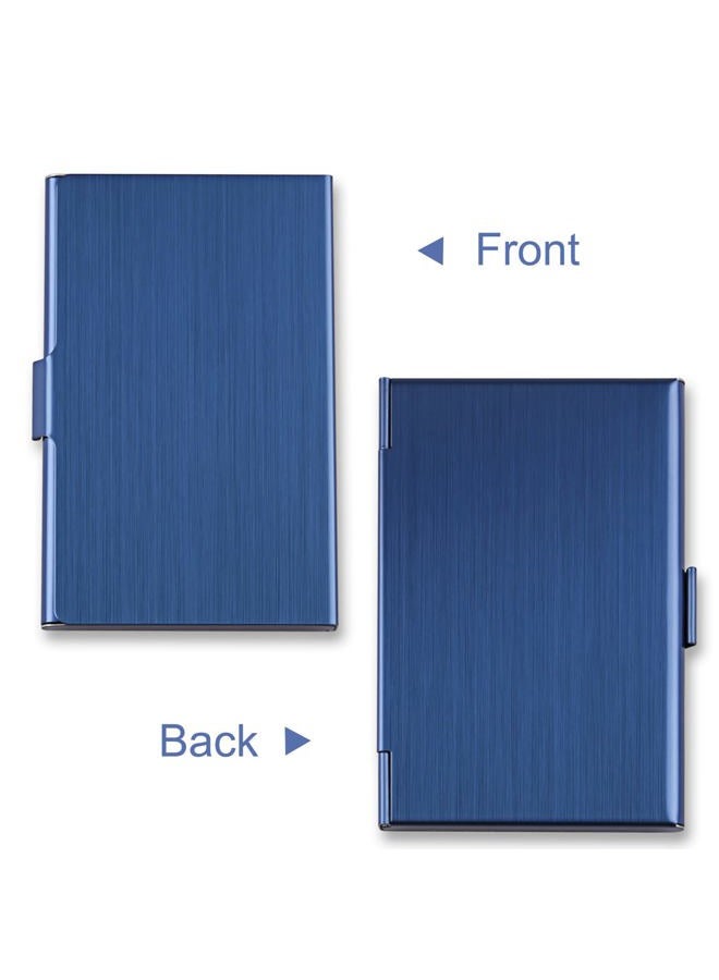 DMFLY Business Card Holder, Slim Business Card Case for Men & Women, Pocket Metal Card Case, Professional Stainless Steel Business Card Holders, Purse Name Card Holder, Buckle Style Shut, Blue - Image 4