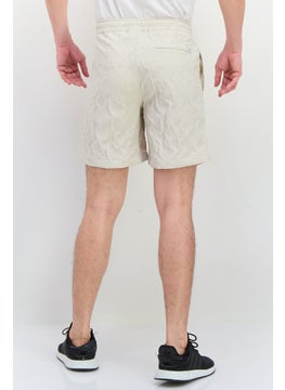 Jack Jones Men Jacquard Basic Shorts, Beige  - Image 3