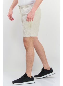 Jack Jones Men Jacquard Basic Shorts, Beige  - Image 2