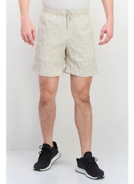 Jack Jones Men Jacquard Basic Shorts, Beige  - Image 1