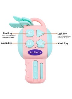 deAO Kids Steering Wheel For Backseat With Car Key Pretend Driving Simulated Driving Steering Wheel Toy With Light And Music Gifts For Kids Pink  - Image 5