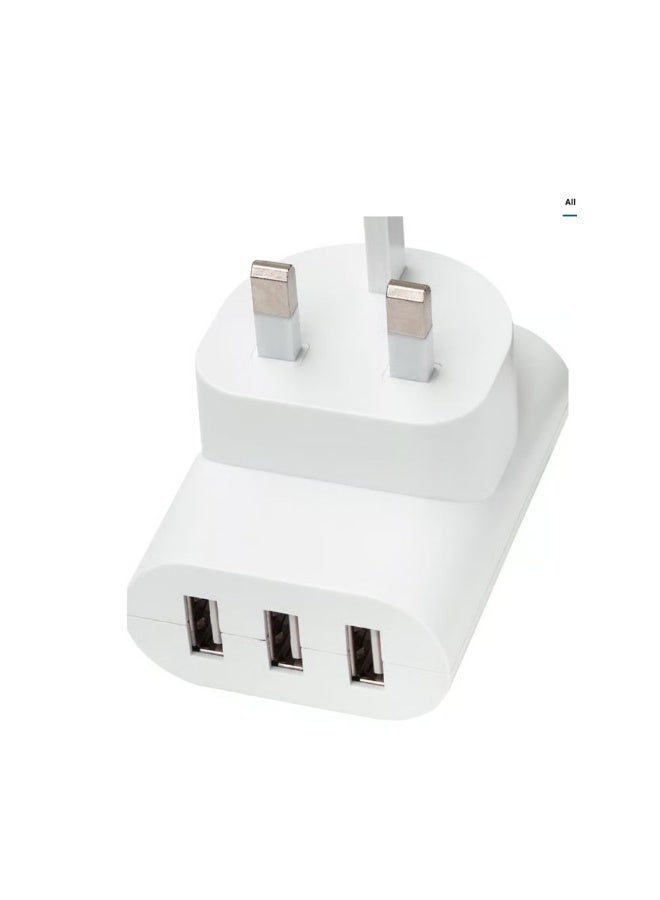IKEA (IKEA) سمهاجل شاحن USB بثلاثة منافذ، أبيض - Image 1