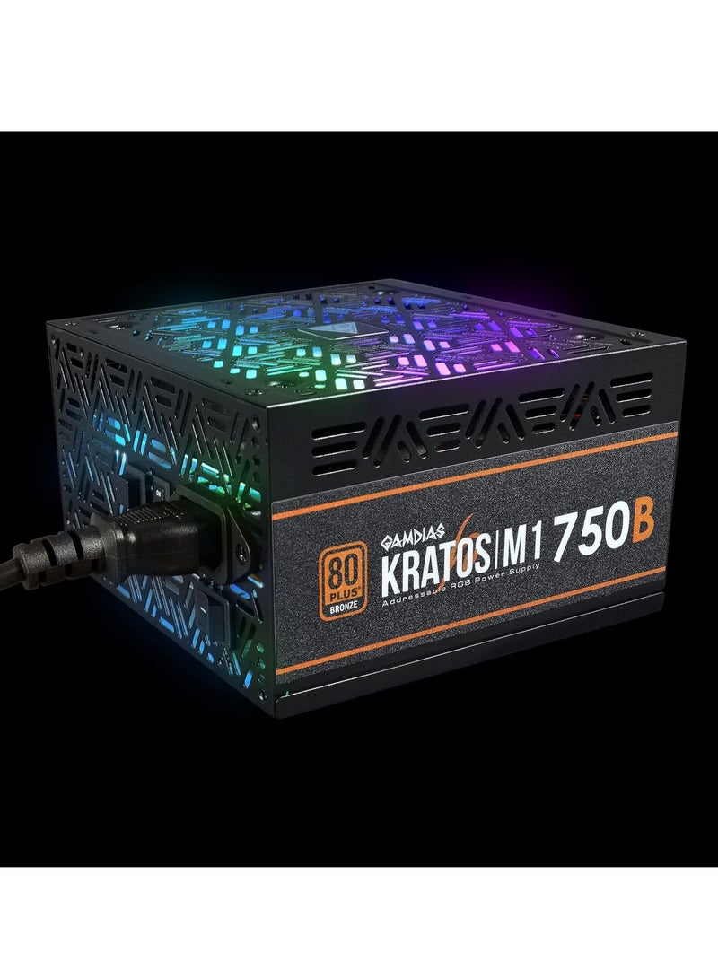 GAMDIAS Kratos M1-750B RGB 750 WATT 80 Plus Bronze Black Power Supply