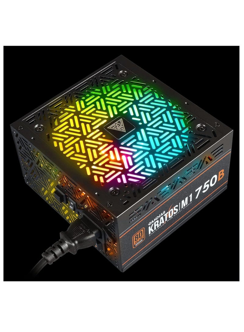 GAMDIAS Kratos M1-750B RGB 750 WATT 80 Plus Bronze Black Power Supply