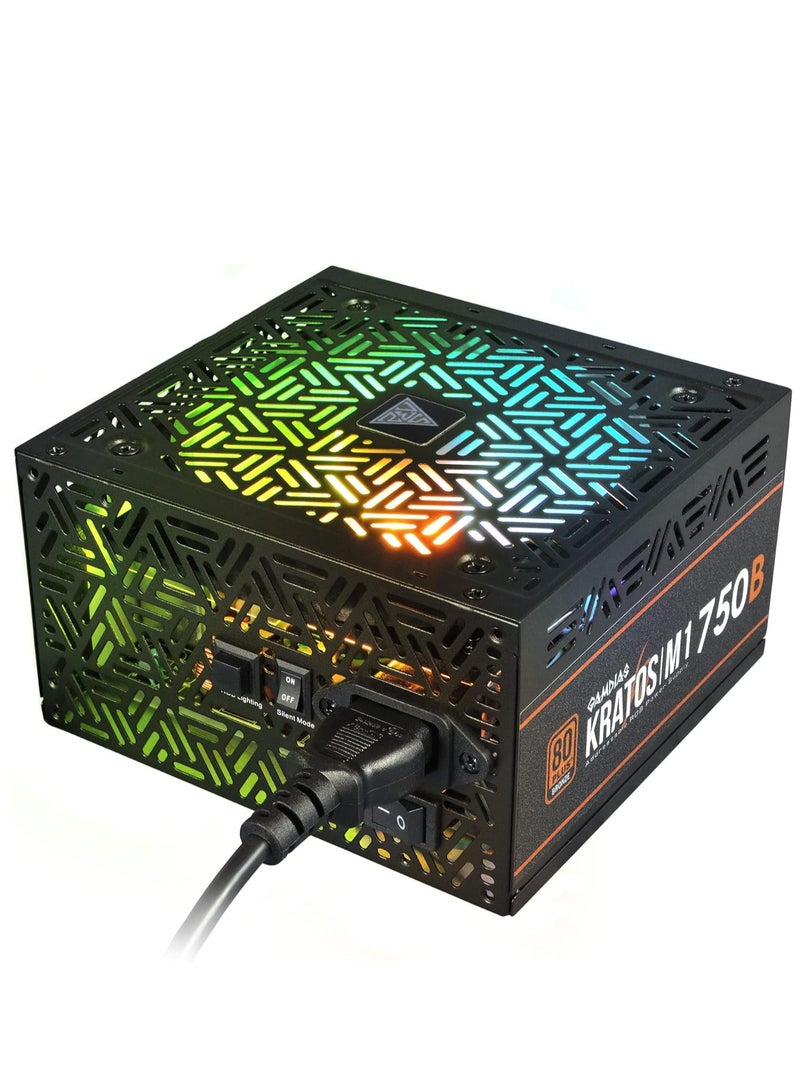 GAMDIAS Kratos M1-750B RGB 750 WATT 80 Plus Bronze Black Power Supply