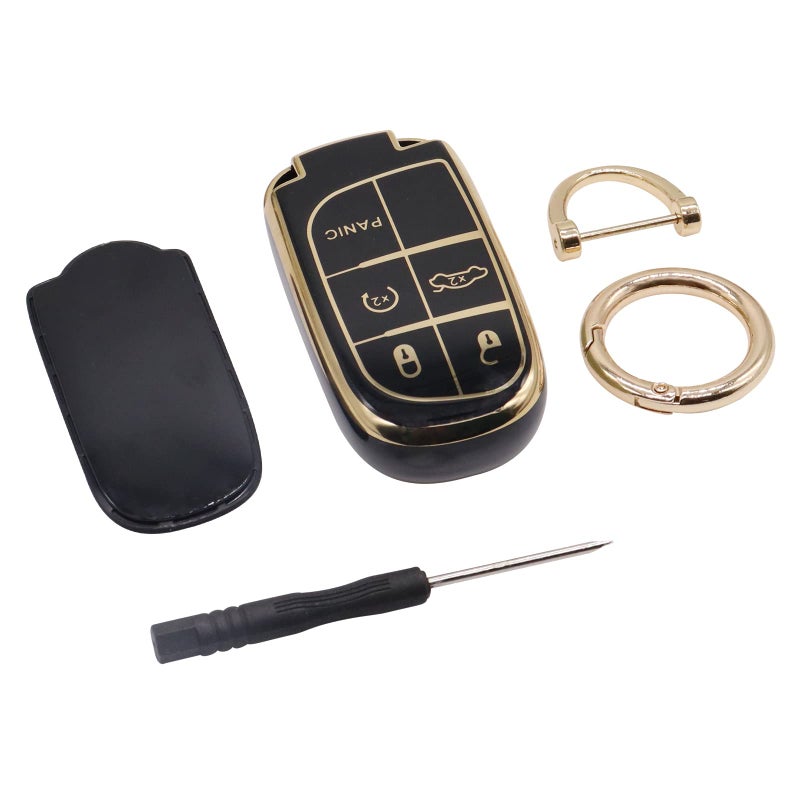 Elegananccy for Jeep Key Fob Cover, Soft Full Protection Key Case Shell Compatible with 2016 2017 2018 Jeep (Black) - Image 3