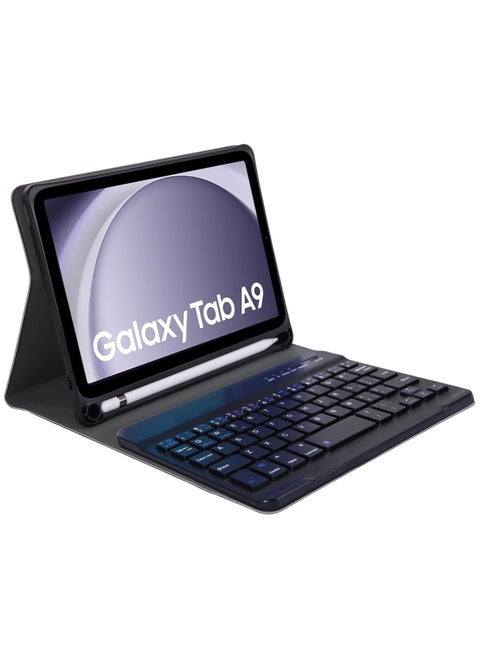 Keyboard Case for Samsung Galaxy Tab A9 8.7 Inch 2023 SM-X110 / SM-X115 with S Pen Holder，Protective Cover Case with Detachable Wireless Keyboard for Samsung Galaxy Tab A9 8.7" 2023 –Black