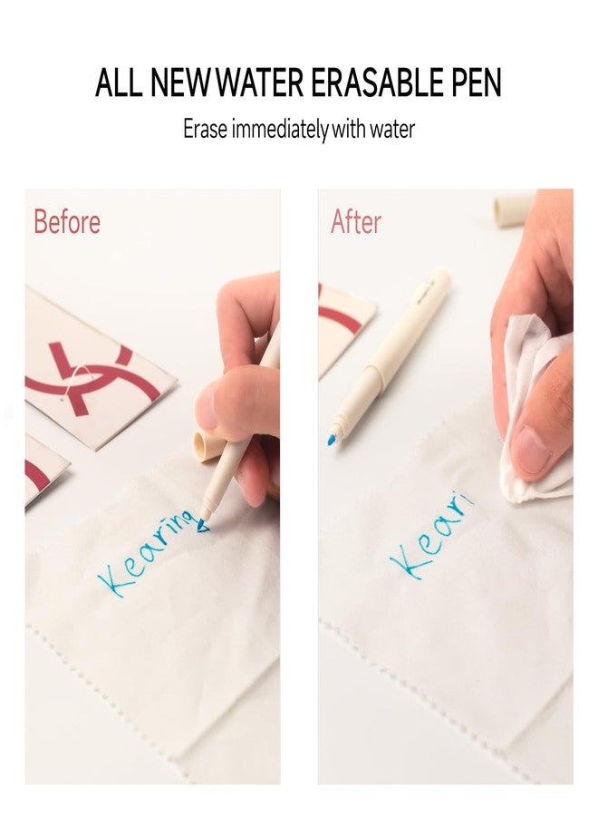 KEARING New White Water Erasable Marking Pen for Fabric, Smooth Touch Disappearing Ink Marker, Fabric Embroidery Pen, Water Soluble Tool for Quilting, Sewing, DIY Crafts - Image 2