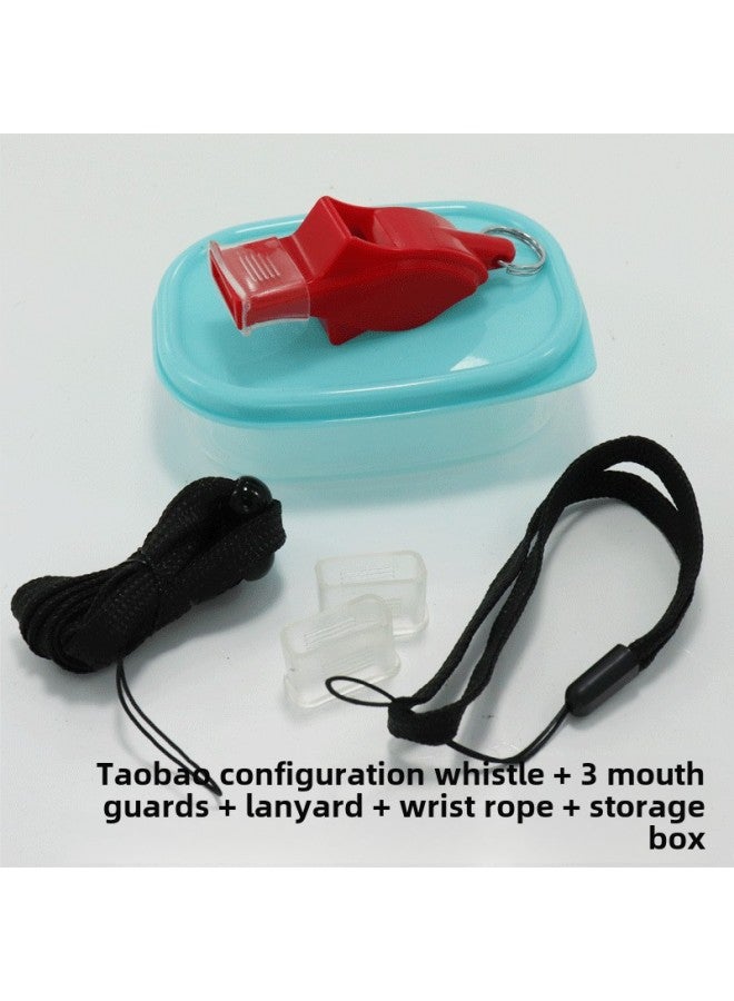 Generic Plastic Treble Dolphin Whistle Basketball Football Referee Special Whistle PE Teacher Outdoor Training Survival Whistle-Color:Dolphin Transparent Red (Buy One Get Six Accessories) - Image 2