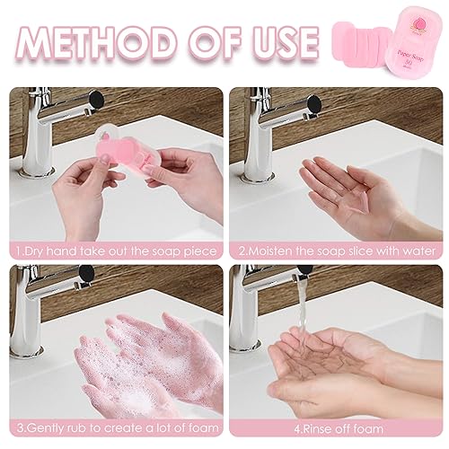 Bamsod 10 Boxes (500 Sheets) Soap Paper Sheets Portable Disposable Travel Scented Bath Slice Sheet Foaming Paper Soap Confetti Slide Flakes for Travel and Outdoor (500) - Image 3