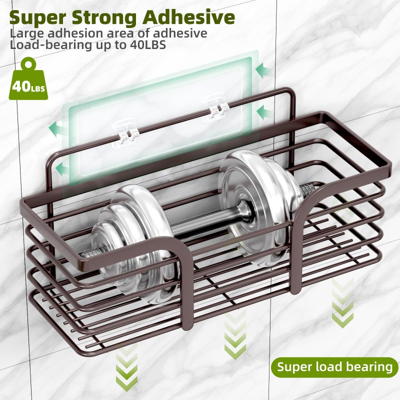 Yougai Shower Caddy 3 Pack  No drilling Stainless Steel Hanging Shower Organizer Set  Strong Adhesive Shower Organizer for Bathroom Storage  Waterproof & Large Bearing Weight Organizer Shelf - Image 5