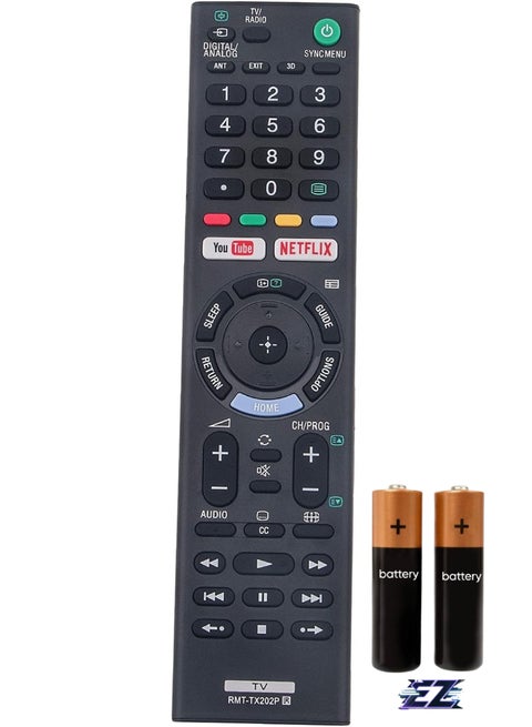 New Replacement Remote Control RMT-TX202P Fit for Sony Smart LCD LED TV KDL-50W755C KD-55X8509C 55W808C KDL-55W805C KD-55X9305C RMT-TX300P with battery